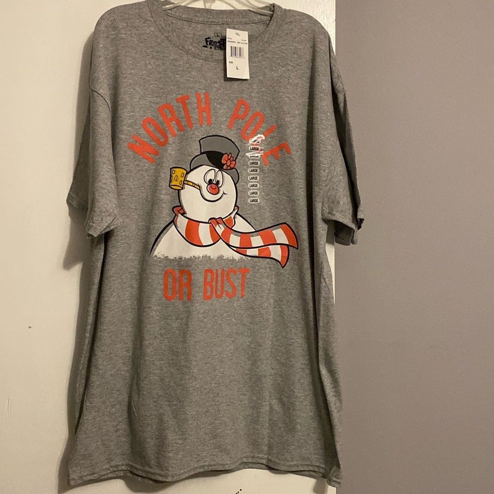 Frosty the Snowman North Pole or Bust Short Sleeve T -Shirt